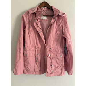 Snobbish Collection Pink Utility Jacket Women’s Medium | Hooded Anorak Coat NWT